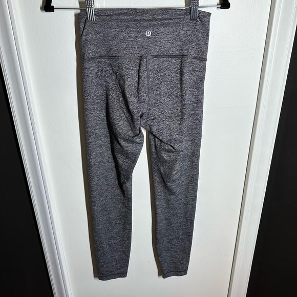 Lululemon Women's Gray Heathered Wunder Under High Rise Leggings Size 6 - Picture 5 of 9
